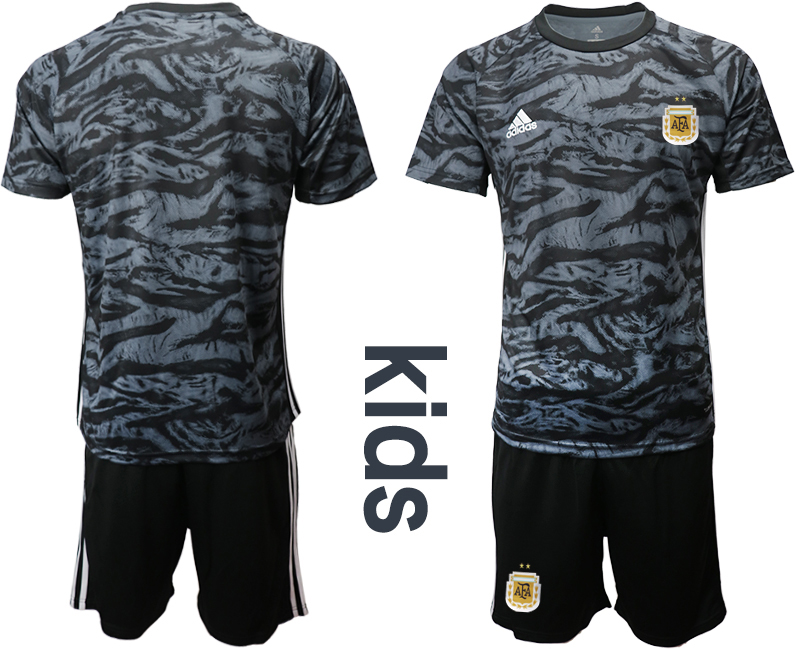 Youth 2020-2021 Season National team Argentina goalkeeper black Soccer Jersey1